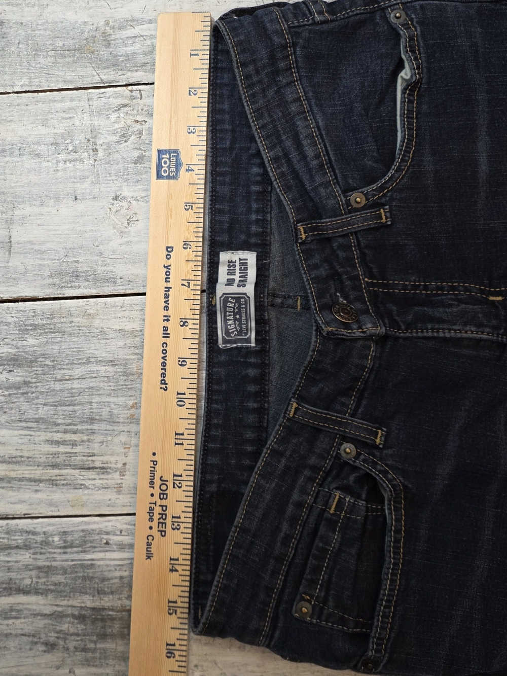 Signature by Levi Strauss Women's Dark Indigo Straight Leg Jeans sz 12 Long - Picture 6 of 8